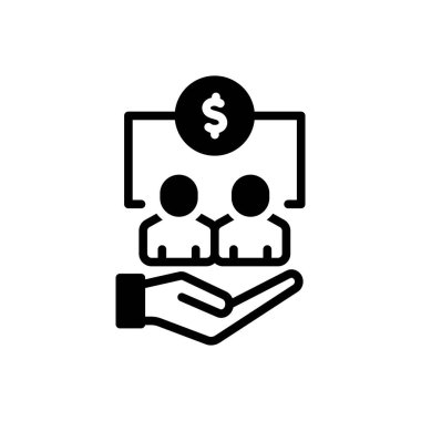Black solid icon for finance  clipart