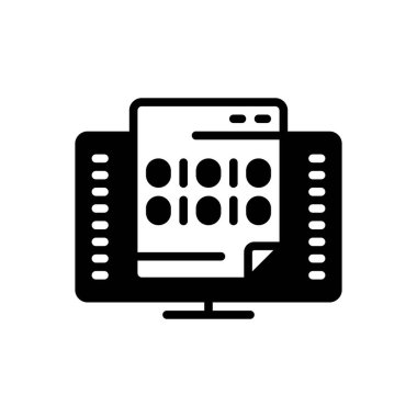 Black solid icon for binary  clipart