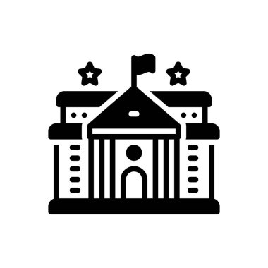 Üniversite için siyah katı simge 