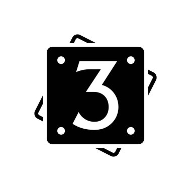 Numara için siyah katı simge 