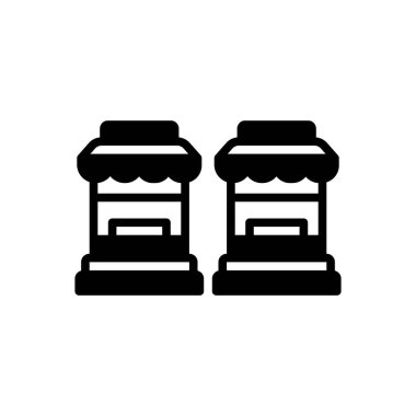 Dükkanlar için siyah katı simge 