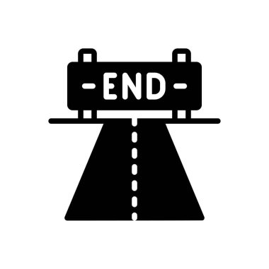 Black solid icon for ending  clipart