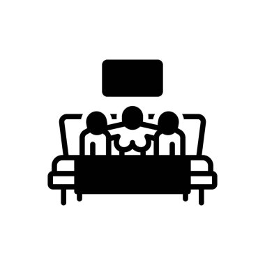 Black solid icon for swingers  clipart