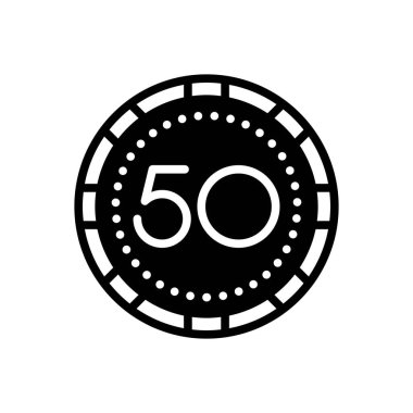 Numara için siyah katı simge 