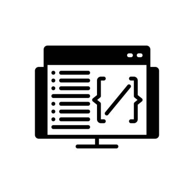 Kodlama için siyah katı simge 