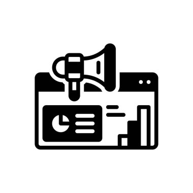 Pazarlama için kara somut simge 