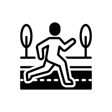 Sporcu için siyah katı simge 