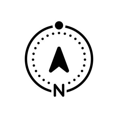 Kuzey için siyah katı simge 