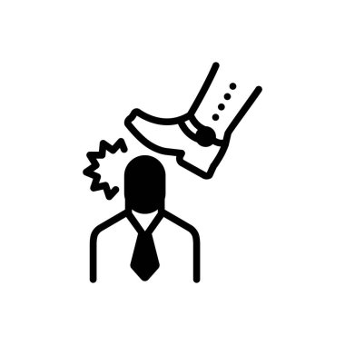 Black solid icon for abuse  clipart