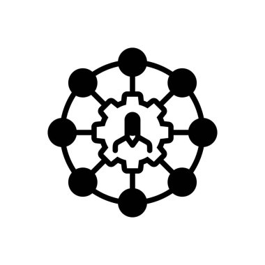 Paydaşlar için siyah katı simge 