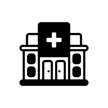 Klinikler için siyah katı simge 