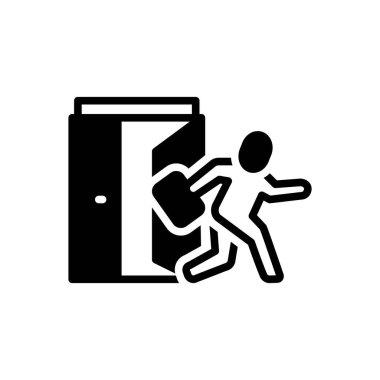 Ayrılmak için siyah katı simge 