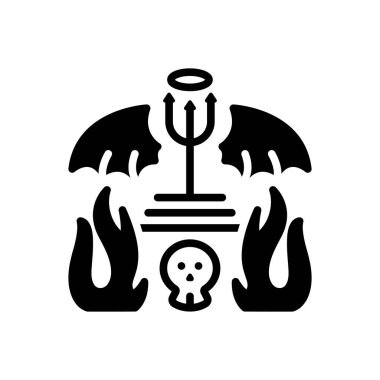 Cehennem için siyah katı simge 