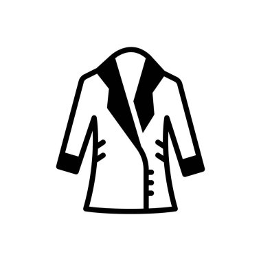 Palto için siyah katı simge 