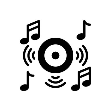 Melodiler için siyah katı simge 