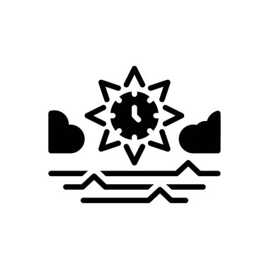 Sabah için siyah katı simge 