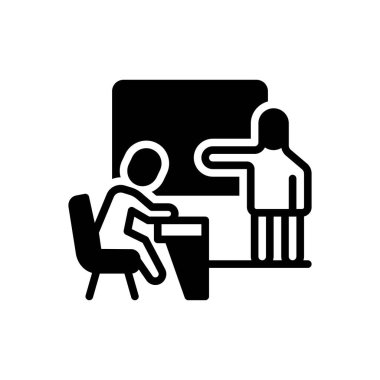 Okul harcı için siyah katı simge 