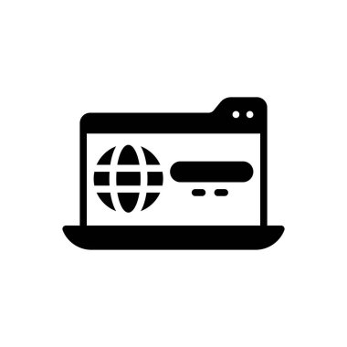 Tarayıcı için siyah katı simge 