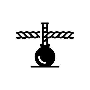 Black solid icon for rope  clipart