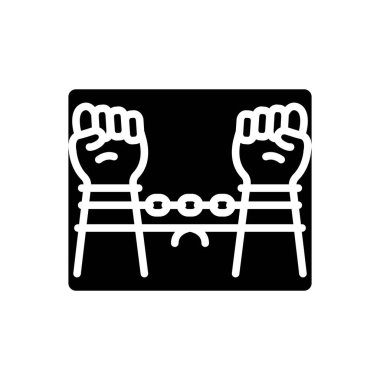 Yakalananlar için siyah katı simge 