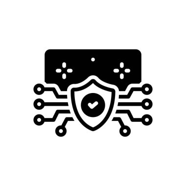 Siber için siyah katı simge 