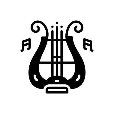 Black solid icon for symphony  clipart