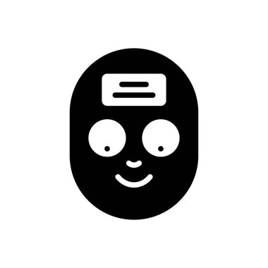 Black solid icon for nickname  clipart