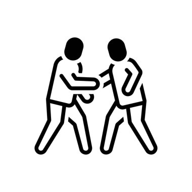 Selamlama için siyah katı simge 