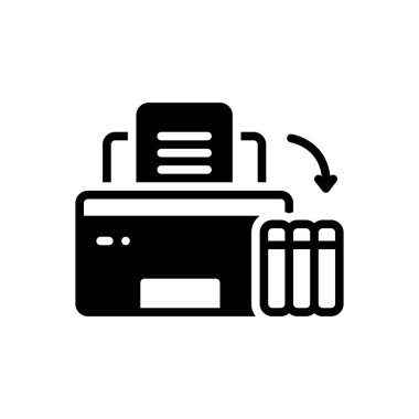 Mürekkep jeti için siyah katı simge 