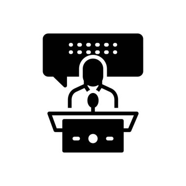 Konuşma için siyah katı simge 