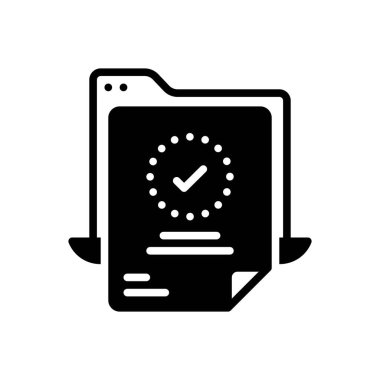 Doğrulama için siyah katı simge 