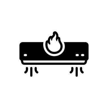 Isınmak için siyah katı simge 