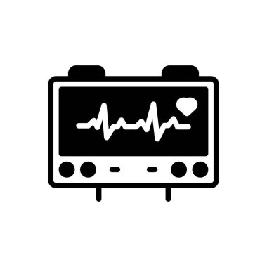 Atriyal fibrilasyon için siyah katı simge 