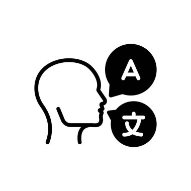 Diller için siyah katı simge 