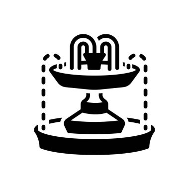 Çeşme için siyah katı simge 