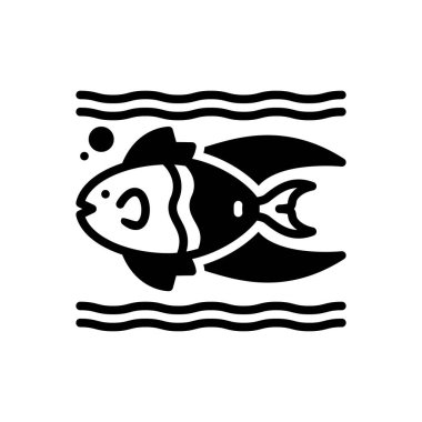 Balıklar için siyah katı simge