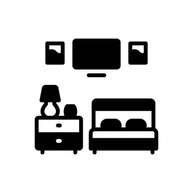 Misafir odası için siyah katı simge 