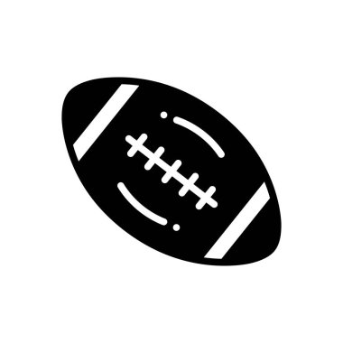 Black solid icon for rugby  clipart
