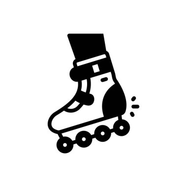 Buz pateni için siyah katı simge