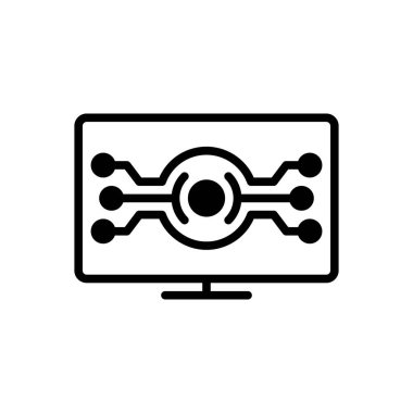 Dijital için siyah katı simge 