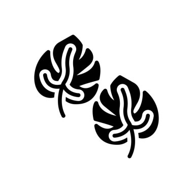 Yapraklar için siyah katı simge 