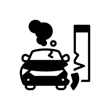Black solid icon for damage  clipart