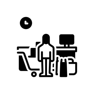 Müşteri için siyah katı simge 