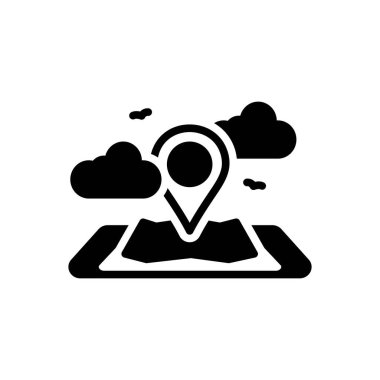 Konum için siyah katı simge 