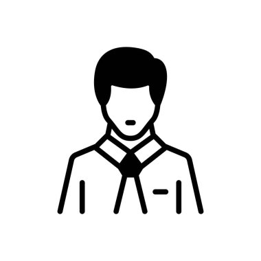 Black solid icon for employee clipart