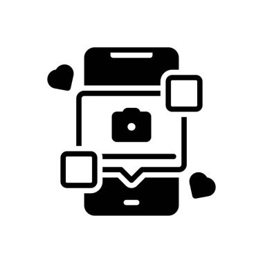 Sosyal medya için siyah katı simge 