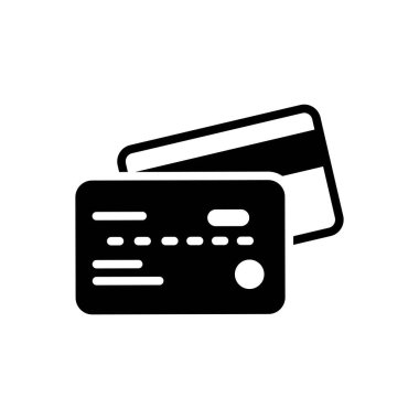 Kredi kartı için siyah katı simge 