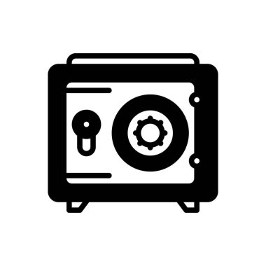 Güvenli için siyah katı simge 