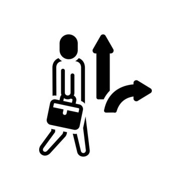 Yönlendirme için siyah katı simge 