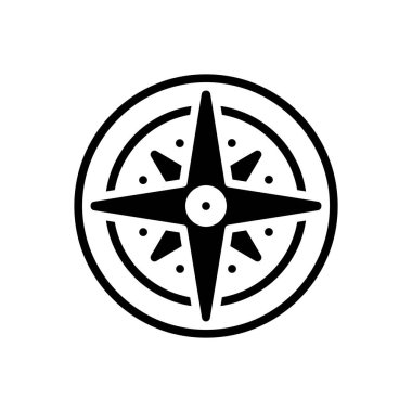 Pusula için siyah katı simge 